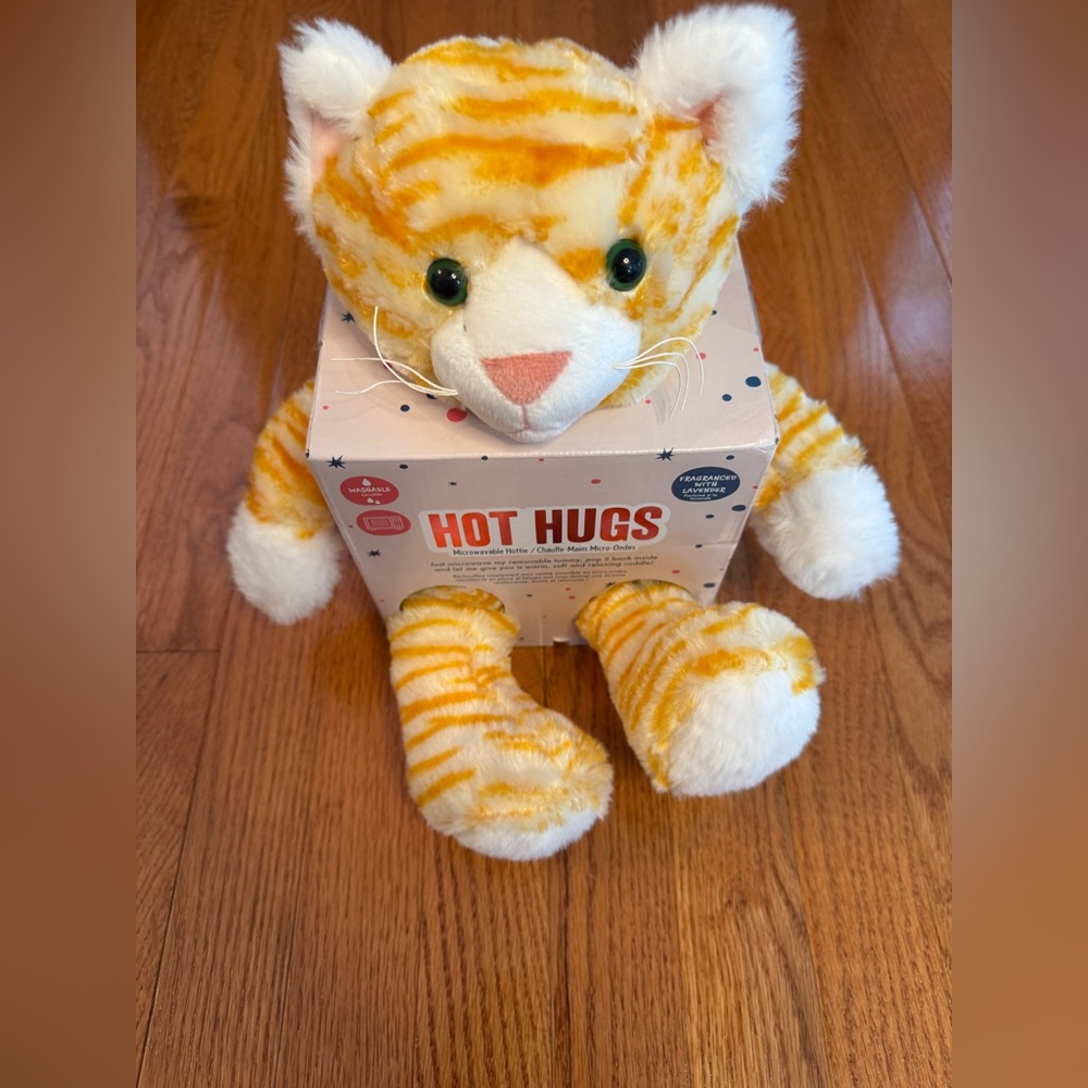 Aroma Home Hot Hugs Microwavable Hottie‎ orange tabby cat Plush Lavender NEW